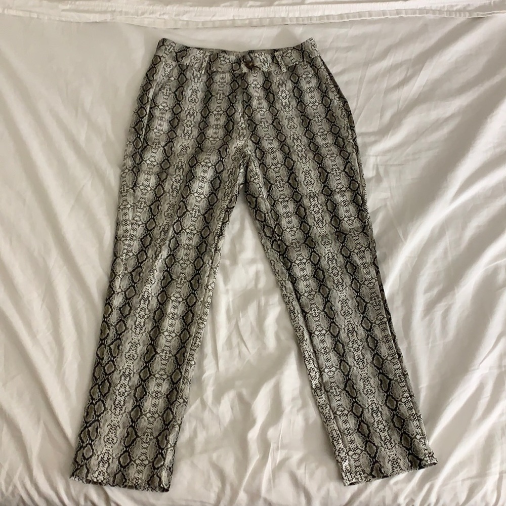 Faux leather snakeskin pants- worn once
